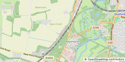 Map of Peasmarsh, Guildford, Surrey
