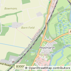 Map of Peasmarsh, Guildford, Surrey