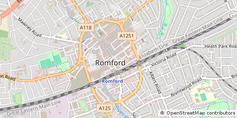 Map of Romford, Essex