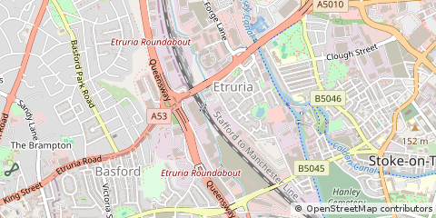 Map of Stoke-on-Trent, Staffordshire