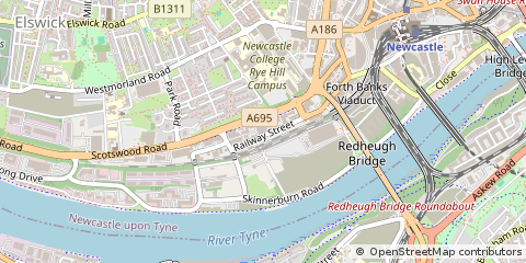 Map of Newcastle Upon Tyne, Tyne & Wear