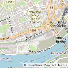 Map of Newcastle Upon Tyne, Tyne & Wear