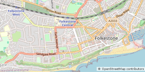 Map of Folkestone, Kent