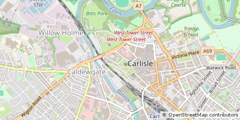 Map of Carlisle, Cumbria