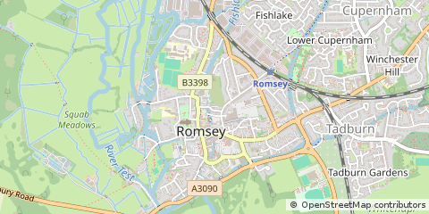 Map of Romsey, Hampshire