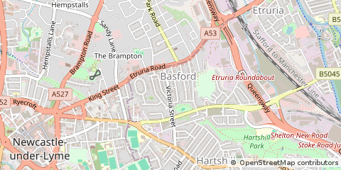 Map of Stoke-on-Trent, Staffordshire