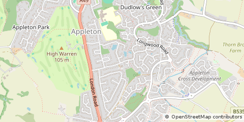 Map of Warrington, Cheshire