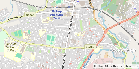 Map of Bishop Auckland, Co Durham