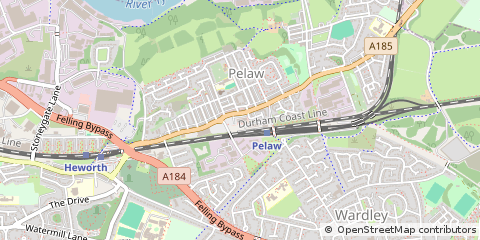 Map of Gateshead, Tyne & Wear