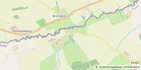 Map of Montgomery, Powys