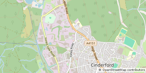 Map of Cinderford, Gloucestershire