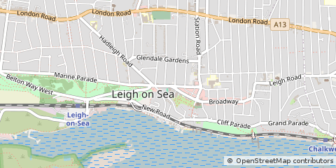 Map of Leigh on SEA, Essex
