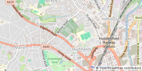 Map of Huddersfield, West Yorkshire
