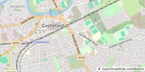 Map of Castleford, West Yorkshire