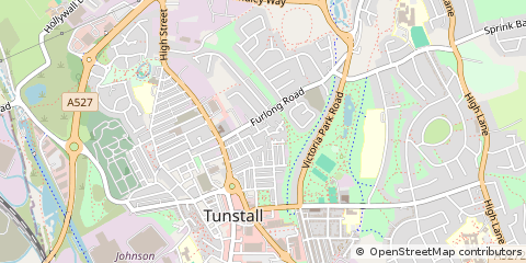 Map of Stoke on Trent, Staffordshire