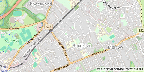 Map of Guildford, Surrey