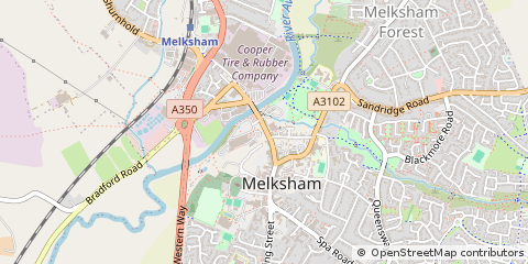 Map of Melksham, Wiltshire