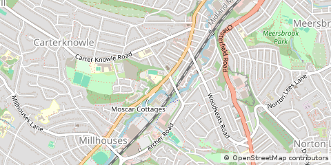 Map of Sheffield, South Yorkshire