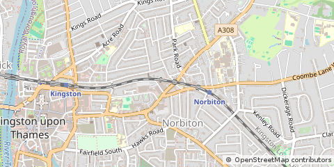 Map of Kingston Upon Thames, Surrey