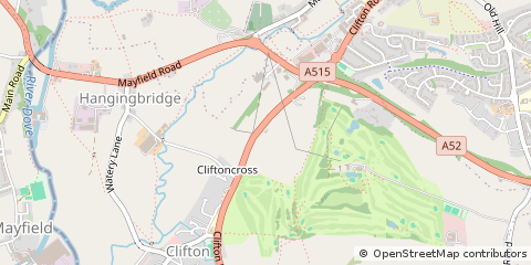 Map of Ashbourne, Derbyshire