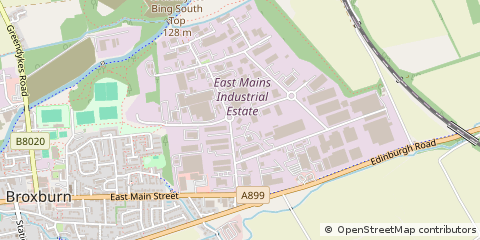 Map of Broxburn, West Lothian