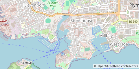 Map of Plymouth, Devon