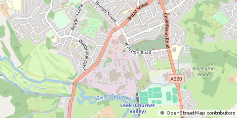Map of Leek, Staffordshire