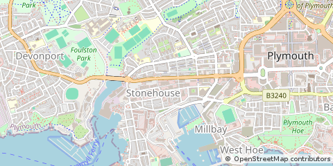 Map of Plymouth, Devon