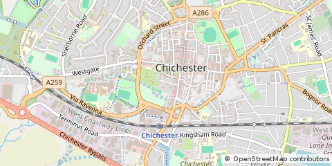 Map of Chichester, West Sussex