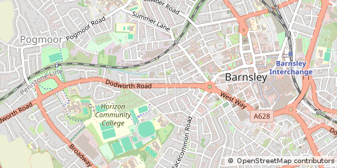 Map of Barnsley, South Yorkshire