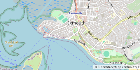 Map of Exmouth, Devon