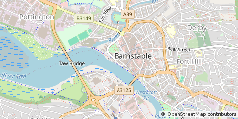 Map of Barnstaple, Devon