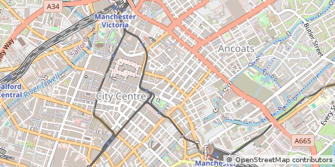 Map of Manchester, Greater Manchester