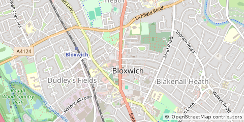 Map of Bloxwich, Walsall