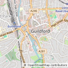 Map of Guildford, Surrey