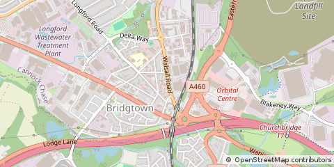 Map of Cannock, Staffordshire