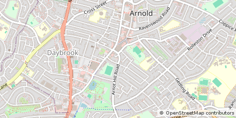 Map of Arnold, Nottinghamshire