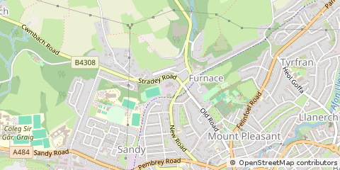 Map of Llanelli, Carmarthenshire
