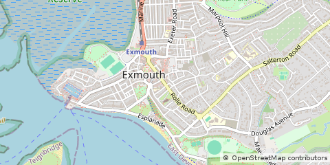 Map of Exmouth, Devon