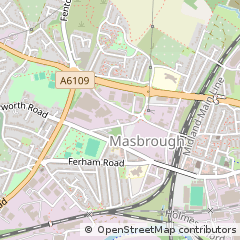 Map of Rotherham, South Yorkshire