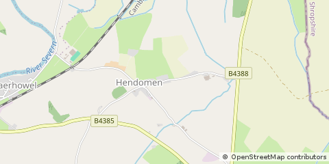 Map of Montgomery, Powys