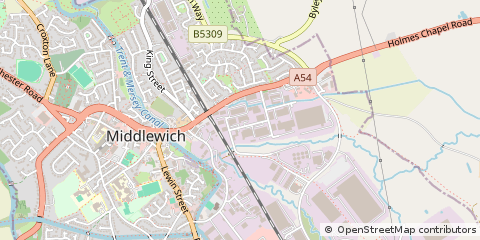 Map of Middlewich, Cheshire