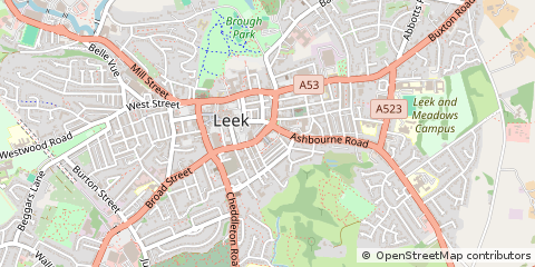 Map of Leek, Staffordshire