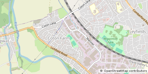 Map of Tamworth, Staffordshire