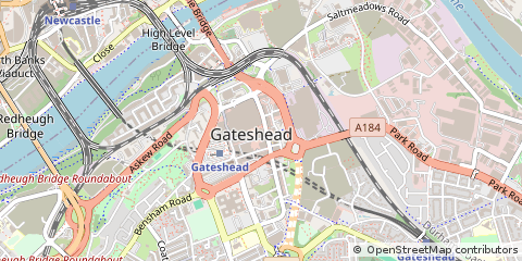 Map of Gateshead, Tyne and Wear