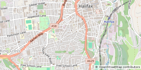 Map of Halifax, West Yorkshire