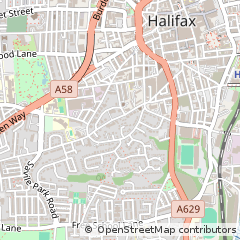 Map of Halifax, West Yorkshire