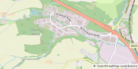 Map of Chesterfield, South Yorkshire