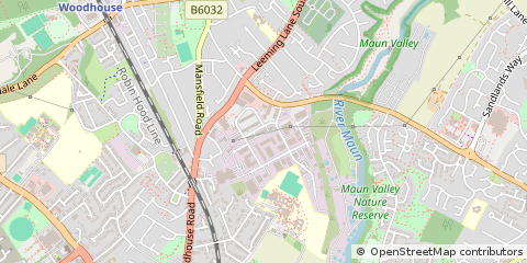 Map of Mansfield Woodhouse, Nottinghamshire
