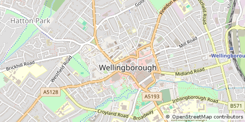 Map of Wellingborough, Northamptonshire